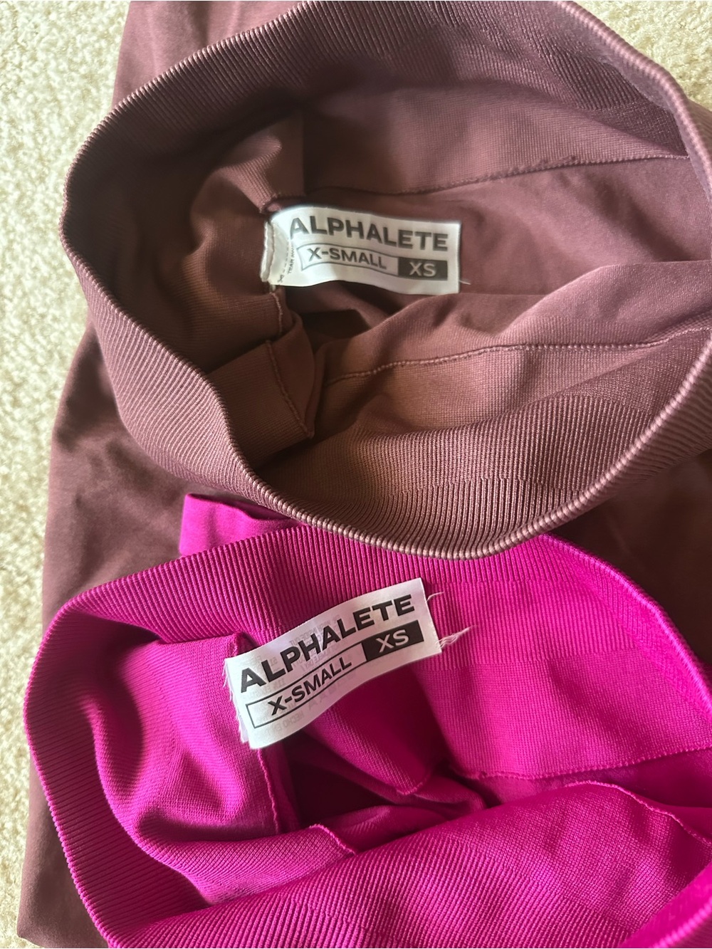 Alphalete Amplify Seamless Scrunch Leggings Pink Bundle - Magenta and Mauve - Picture 2 of 3